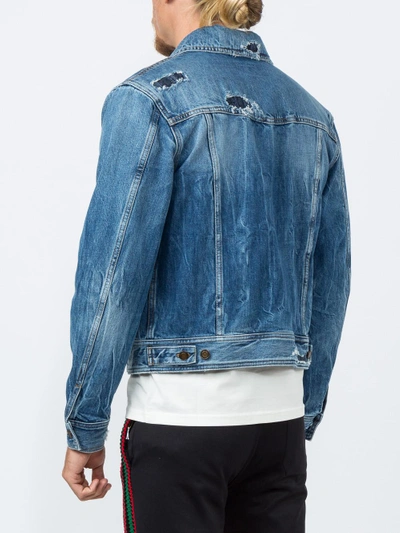 Shop Saint Laurent Distressed Denim Jacket