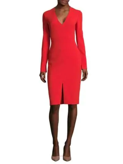 Shop Black Halo Sambora V-neck Sheath Dress In Red