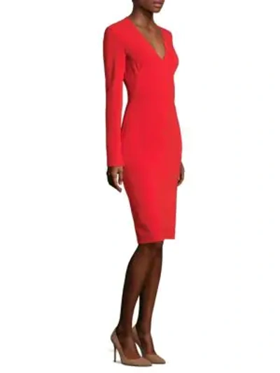 Shop Black Halo Sambora V-neck Sheath Dress In Red