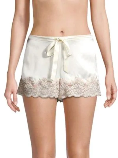 Shop Ginia Lace-trimmed Shorts In Cream Dawn