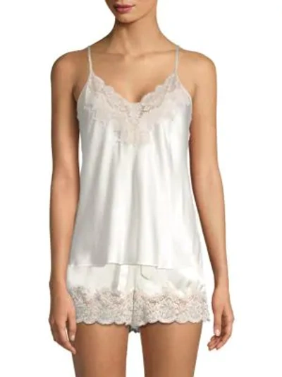 Shop Ginia Lace-trimmed Chemise In Cream Dawn