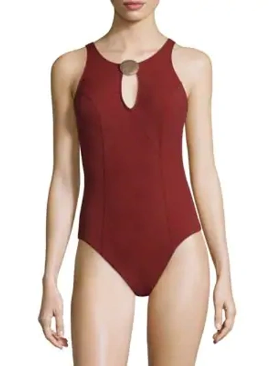 Shop Amoressa Faye One-piece Swimsuit In Mahogany