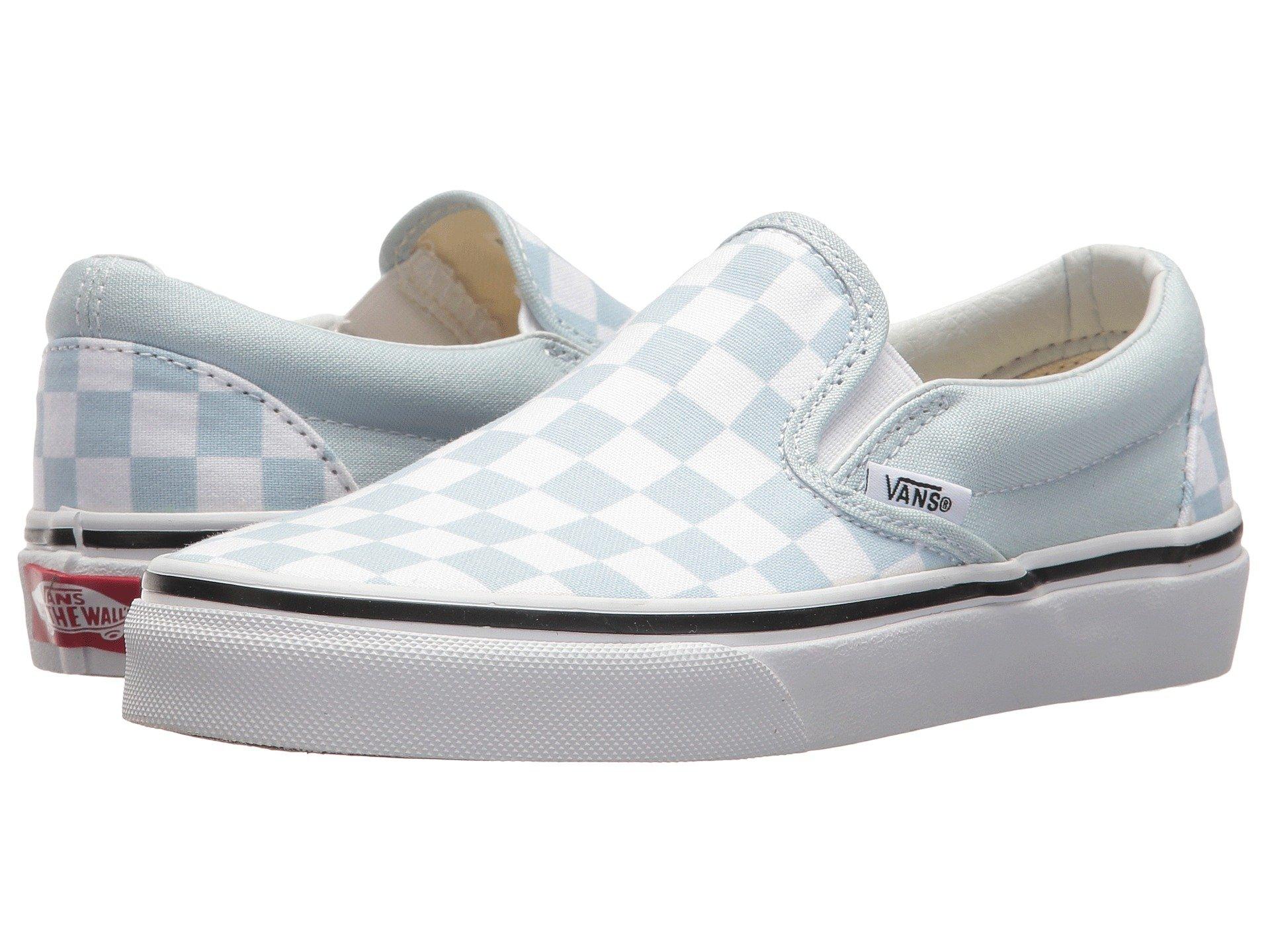 slip on baby blue vans