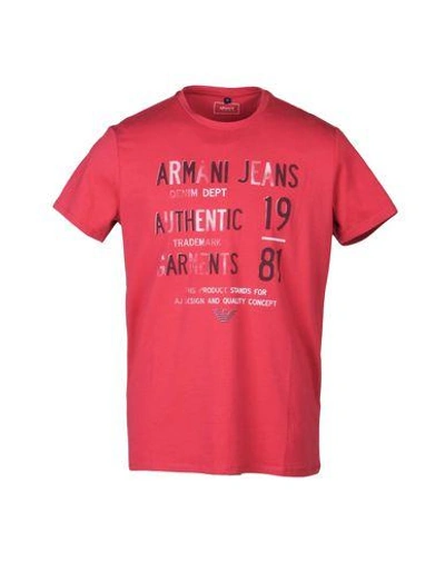 Shop Armani Jeans T-shirt In Pink