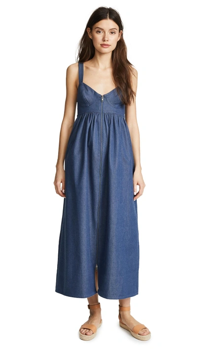 Shop Mara Hoffman Denim Midi Dress In Dark Denim