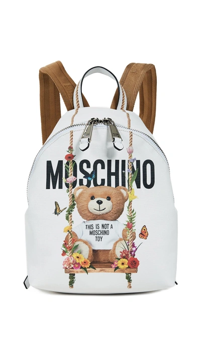 Shop Moschino Bear Backpack In White