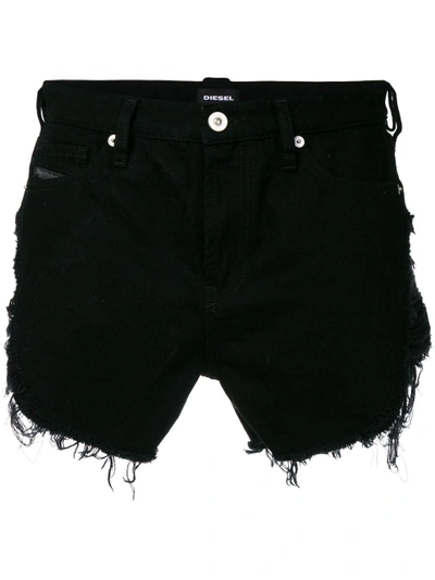 Shop Diesel Distressed Denim Shorts