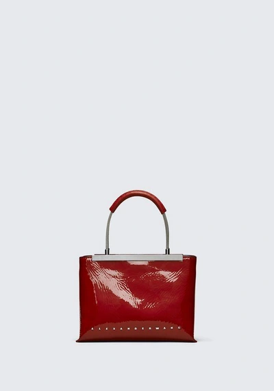 Shop Alexander Wang Patent Dime Small Satchel In Red