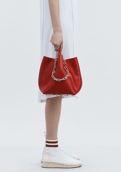 Shop Alexander Wang Small Roxy Bucket Tote In Red