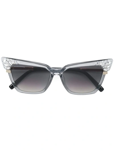 Shop Dsquared2 Eyewear Embellished Mya Sunglasses - Grey