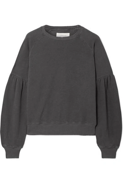 Shop The Great The Bishop Cotton-jersey Sweatshirt In Charcoal