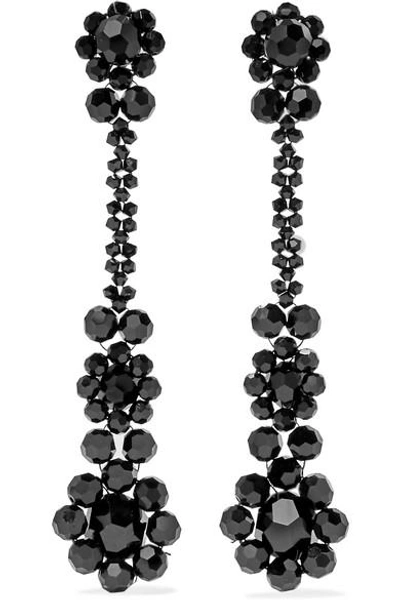 Shop Simone Rocha Crystal Earrings In Black