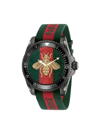 Shop Gucci Dive, 45mm In Green