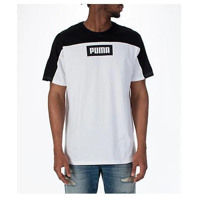 Puma Men's Rebel Block T-shirt, White | ModeSens
