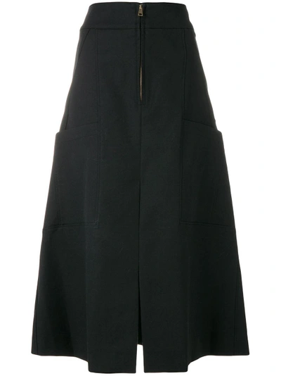Shop Chloé Multi-pocket A-line Midi Skirt
