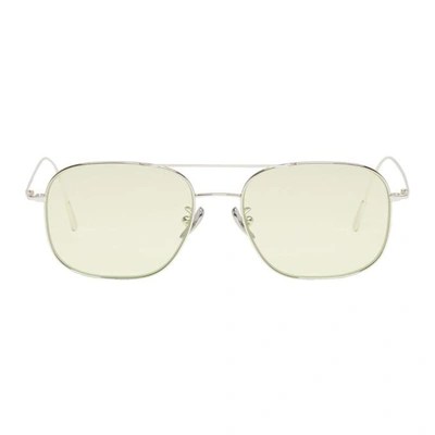 Cutler And Gross Silver & Green 1267 Sunglasses In Gold/green