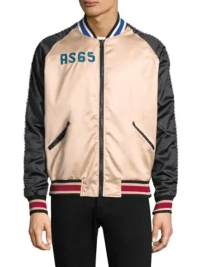 Shop As65 Men's Sporty Embroidered Flamingo Track Jacket In Black Nude