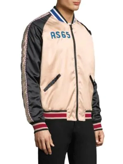 Shop As65 Men's Sporty Embroidered Flamingo Track Jacket In Black Nude