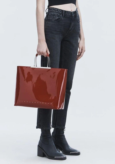 Shop Alexander Wang Patent Dime Tote In Red