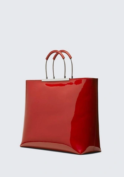 Shop Alexander Wang Patent Dime Tote In Red
