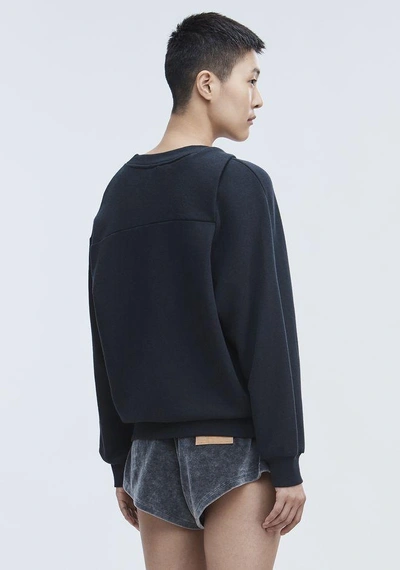 Shop Alexander Wang Asymmetric Drape Sweatshirt In Black