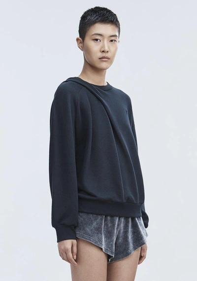 Shop Alexander Wang Asymmetric Drape Sweatshirt In Black