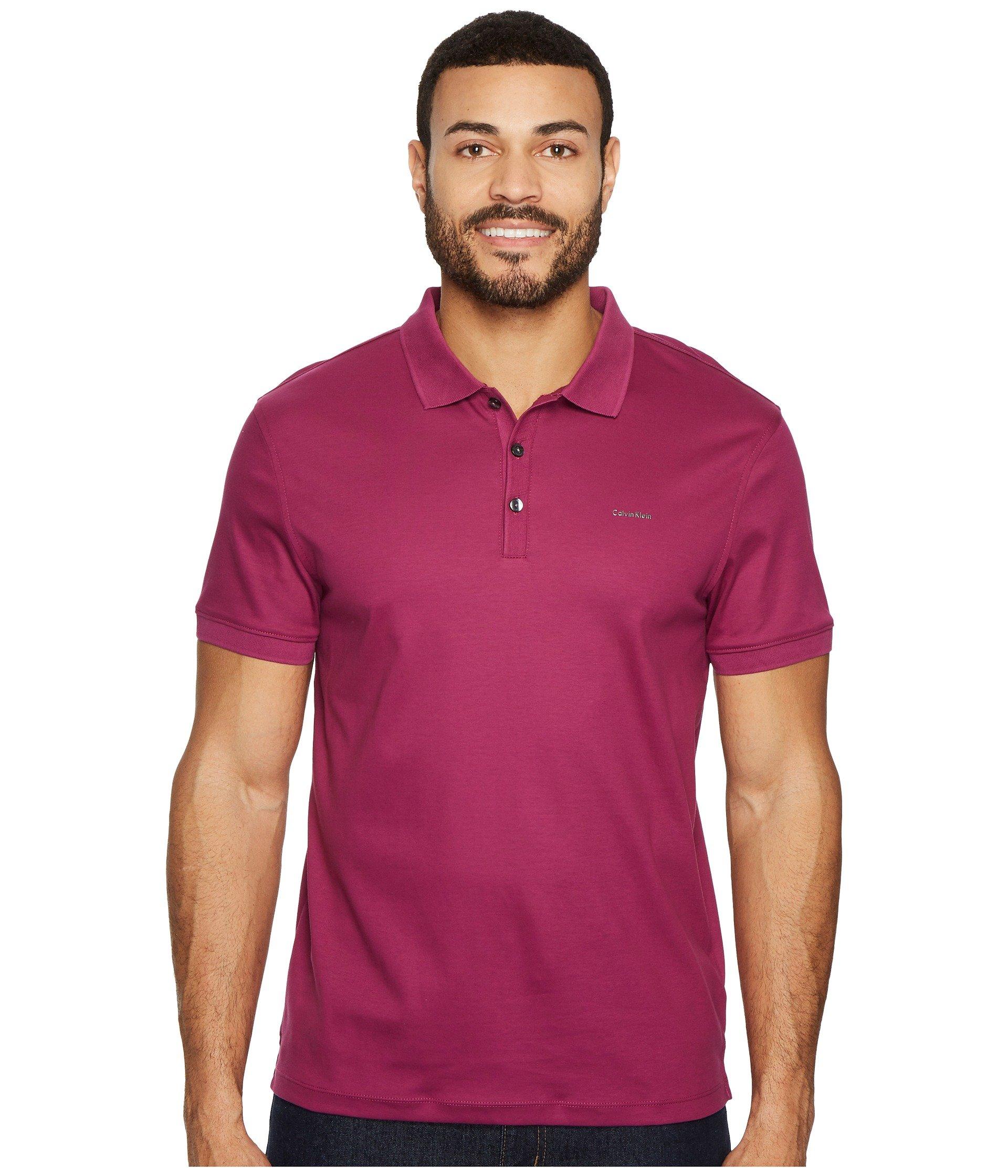 Calvin Klein Liquid Touch Polo Shirt In Plush Plum | ModeSens