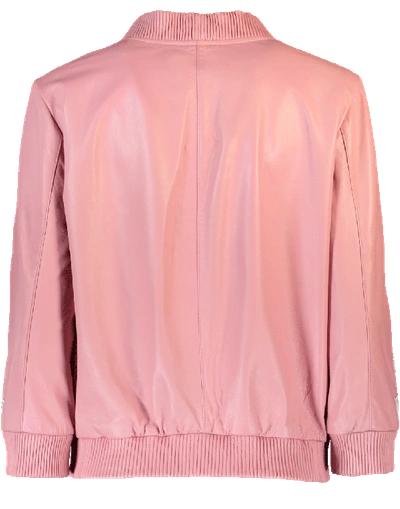 Shop Blugirl Emroidered Leather Jacket In Rosa