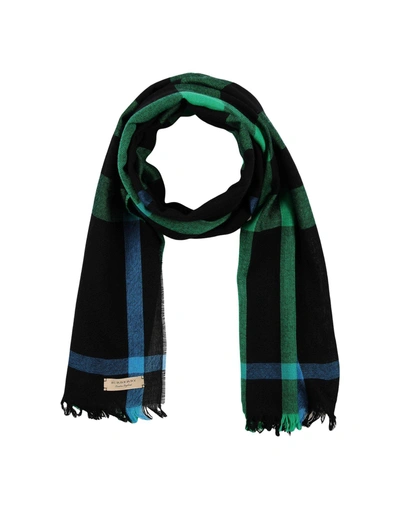 Shop Burberry Oblong Scarves In Green