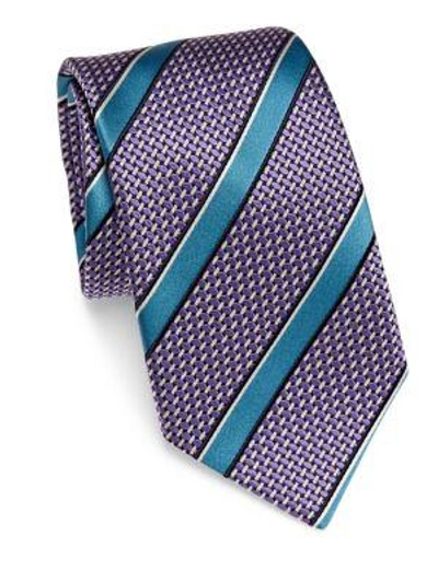 Shop Ermenegildo Zegna Quilted Silk Tie In Purple