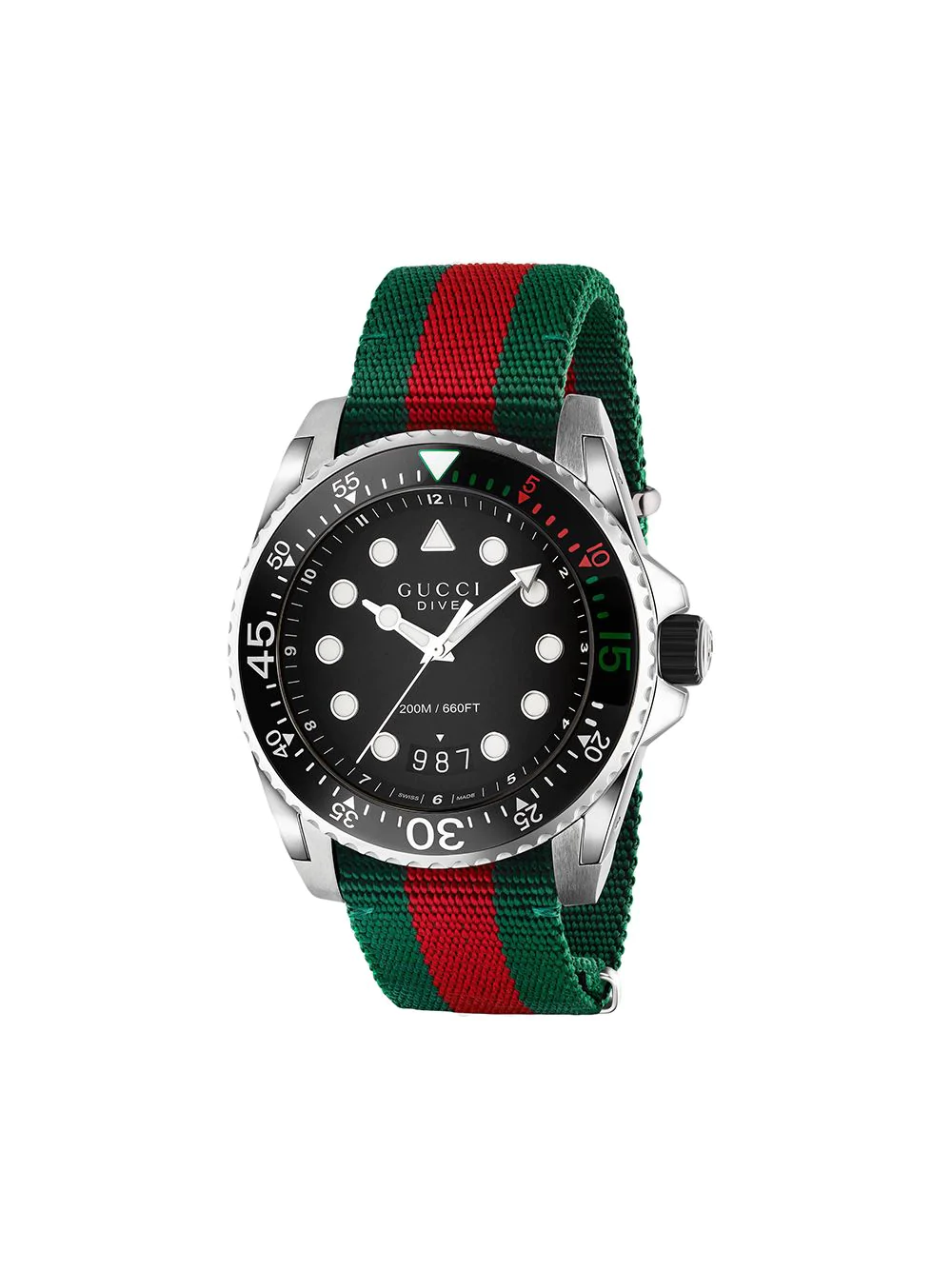 gucci dive watch green and red