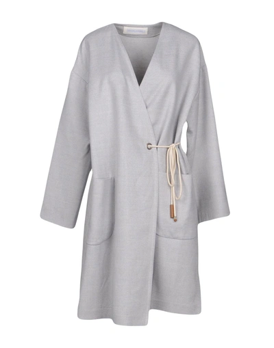 Shop Fabiana Filippi Coat In Light Grey