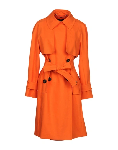 Shop Escada Overcoats In Orange