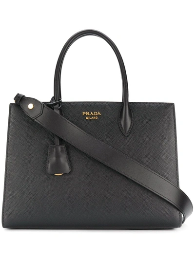 Shop Prada Medium Galleria Tote Bag - Black
