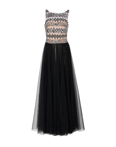 Shop Mikael Aghal Long Dresses In Black