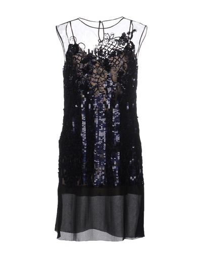 Shop Alberta Ferretti Short Dress In Dark Blue