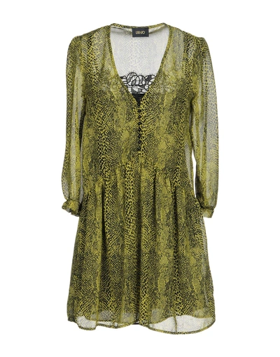 Shop Liu •jo Shirt Dress In Acid Green
