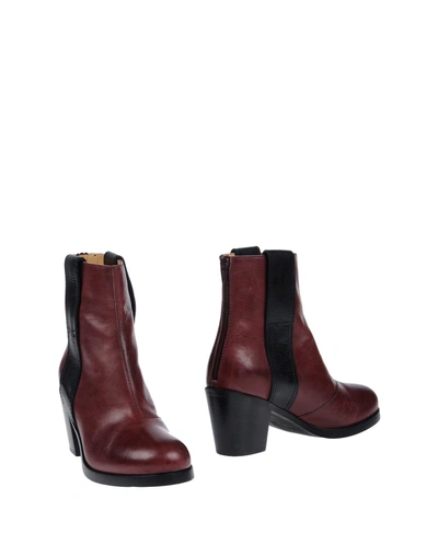 Shop Mm6 Maison Margiela Ankle Boot In Maroon