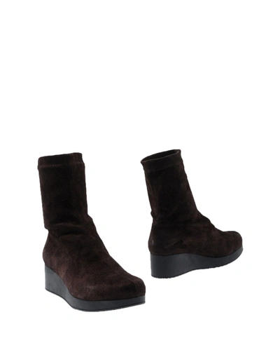 Shop Robert Clergerie Ankle Boot In Dark Brown