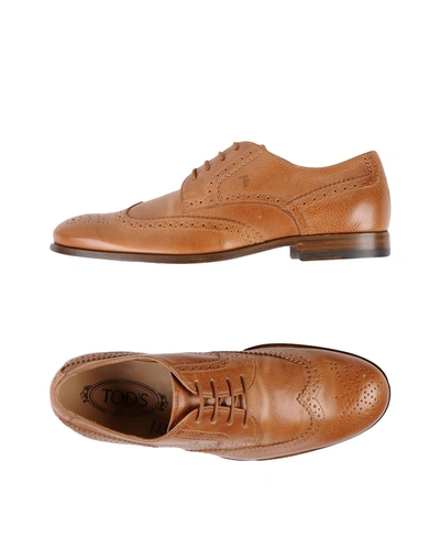 Shop Tod's Lace-up Shoes In Camel