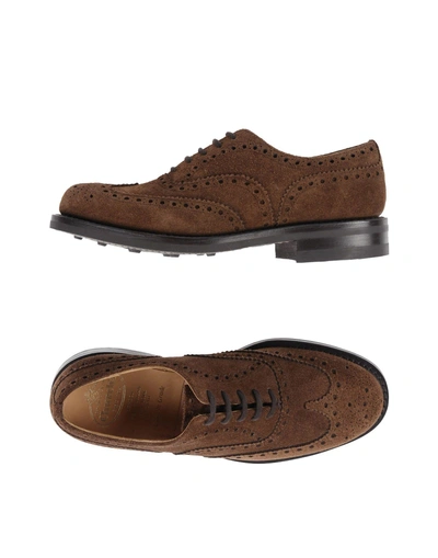 Shop Church's Laced Shoes In Dark Brown