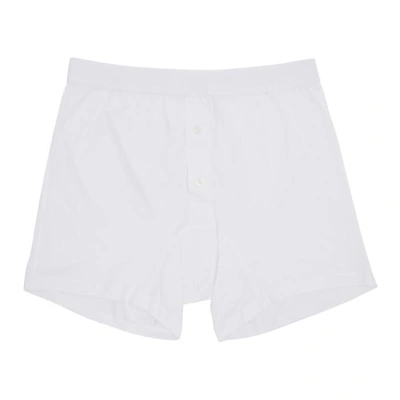 Shop Comme Des Garçons Shirt Comme Des Garcons Shirt White Plain Button Down Boxers In D.white