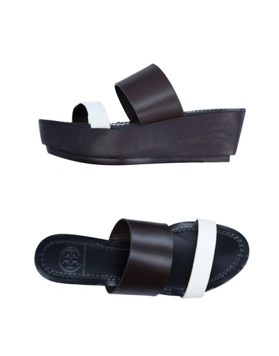 Shop Tory Burch Sandals In Dark Brown