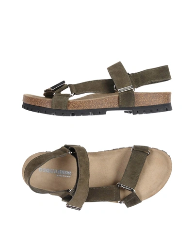 Shop Dsquared2 Sandals In Military Green