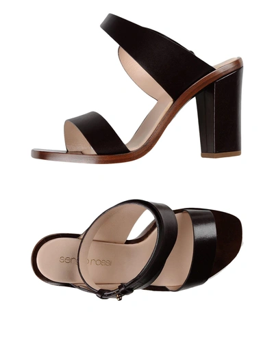 Shop Sergio Rossi Sandals In Dark Brown