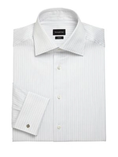 Shop Ermenegildo Zegna Regular-fit Striped Dress Shirt In Multi