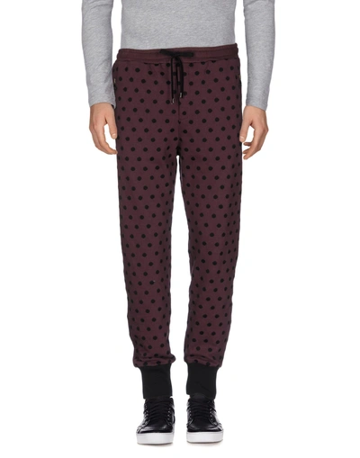 Shop Dolce & Gabbana Man Pants Deep Purple Size 30 Cotton, Calfskin