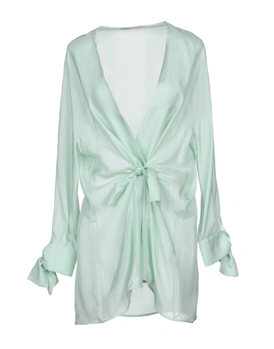 Shop Ermanno Scervino Silk Shirts & Blouses In Light Green