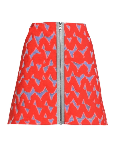 Shop Markus Lupfer Knee Length Skirts In Red