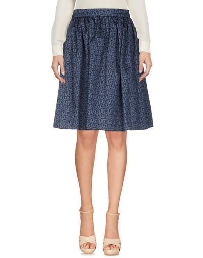 Shop Dolce & Gabbana Knee Length Skirt In Slate Blue